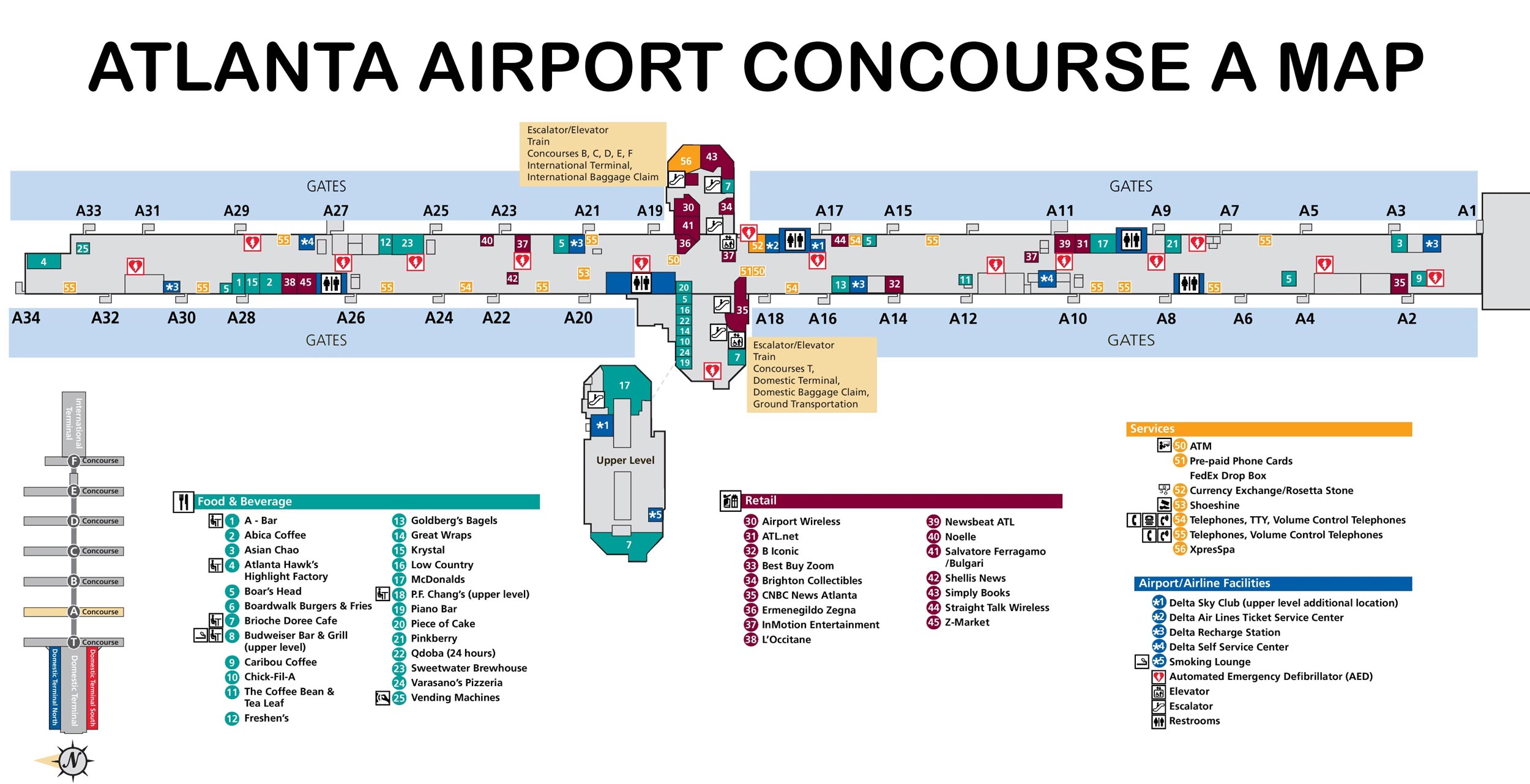 Atlanta Airport Map / Atlanta (ATL) Airport Map & Lounges | Delta Air Lines